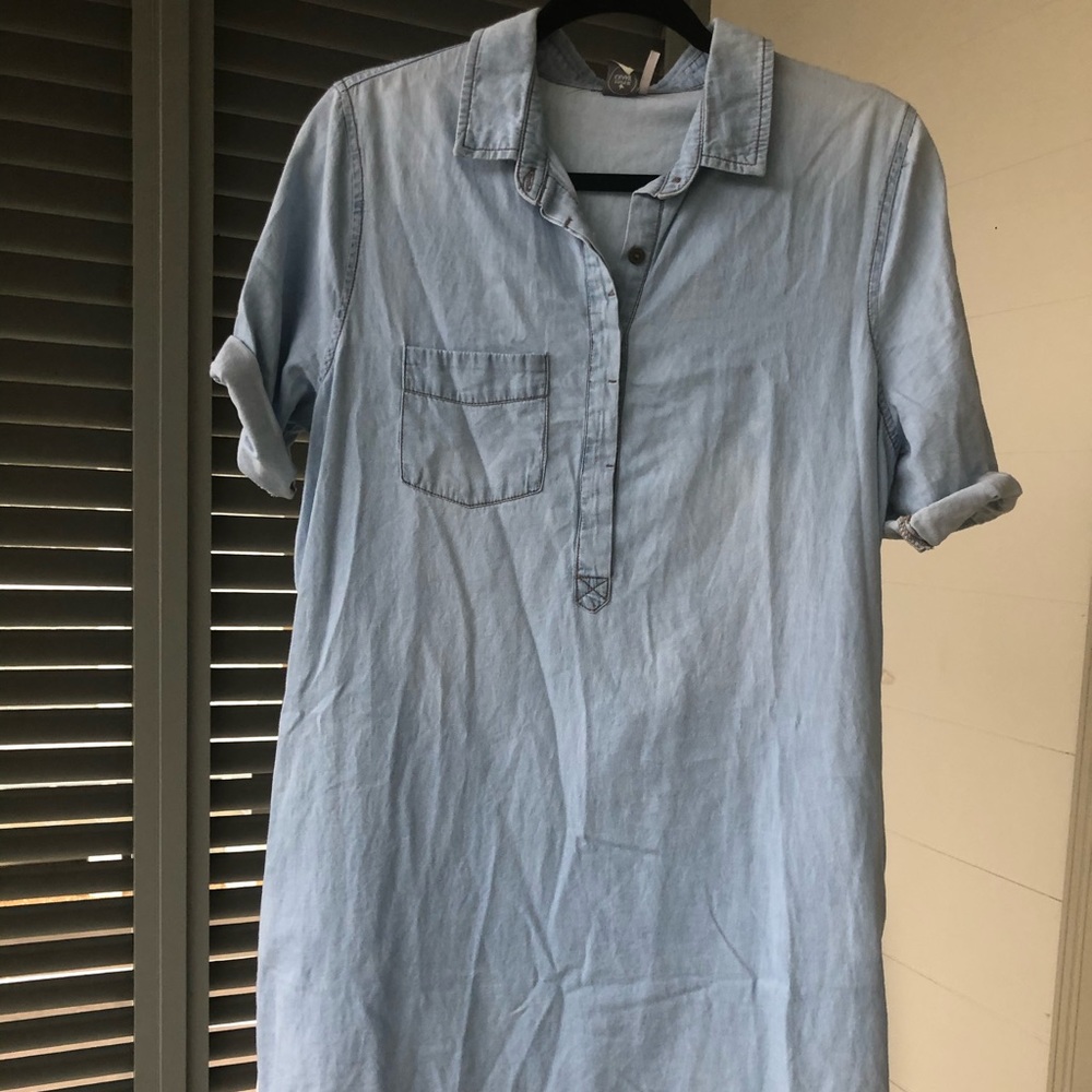 Paper crane chambray dress